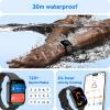 imageaeac Smart Watch for Men Women iPhone ampamp Android199quot AMOLED Screen 3ATM Waterproof Fitness Watch with AnswerMake Call AI Voice24HHeart RateSpO2BP Monitor120 Sports Modes Black 199
