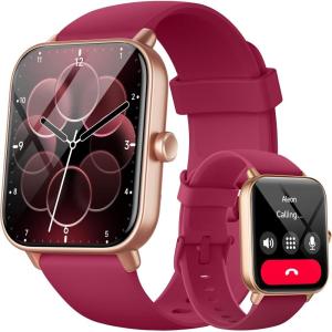 imageaeac Smart Watch Alexa Builtin Stable Bluetooth Call Fitness Tracker with Heart RateSpO2StressSleep Monitor Smartwatches for Women 110 Sports IP68 Waterproof Smartwatches for iOS AndroidCrimson