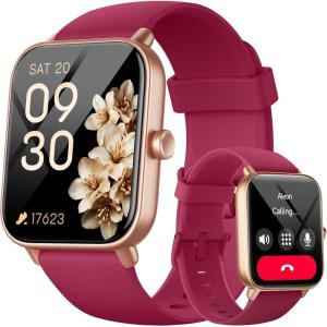 imageaeac Smart Watch Alexa Builtin Stable Bluetooth Call Fitness Tracker with Heart RateSpO2StressSleep Monitor Smartwatches for Women 110 Sports IP68 Waterproof Smartwatches for iOS AndroidRed