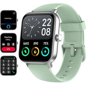 imageaeac Smart Watch Alexa Builtin Stable Bluetooth Call Fitness Tracker with Heart RateSpO2StressSleep Monitor Smartwatches for Women 110 Sports IP68 Waterproof Smartwatches for iOS AndroidGreen